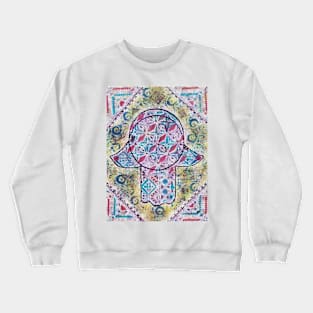 India Hamsa by Harriette Knight Crewneck Sweatshirt